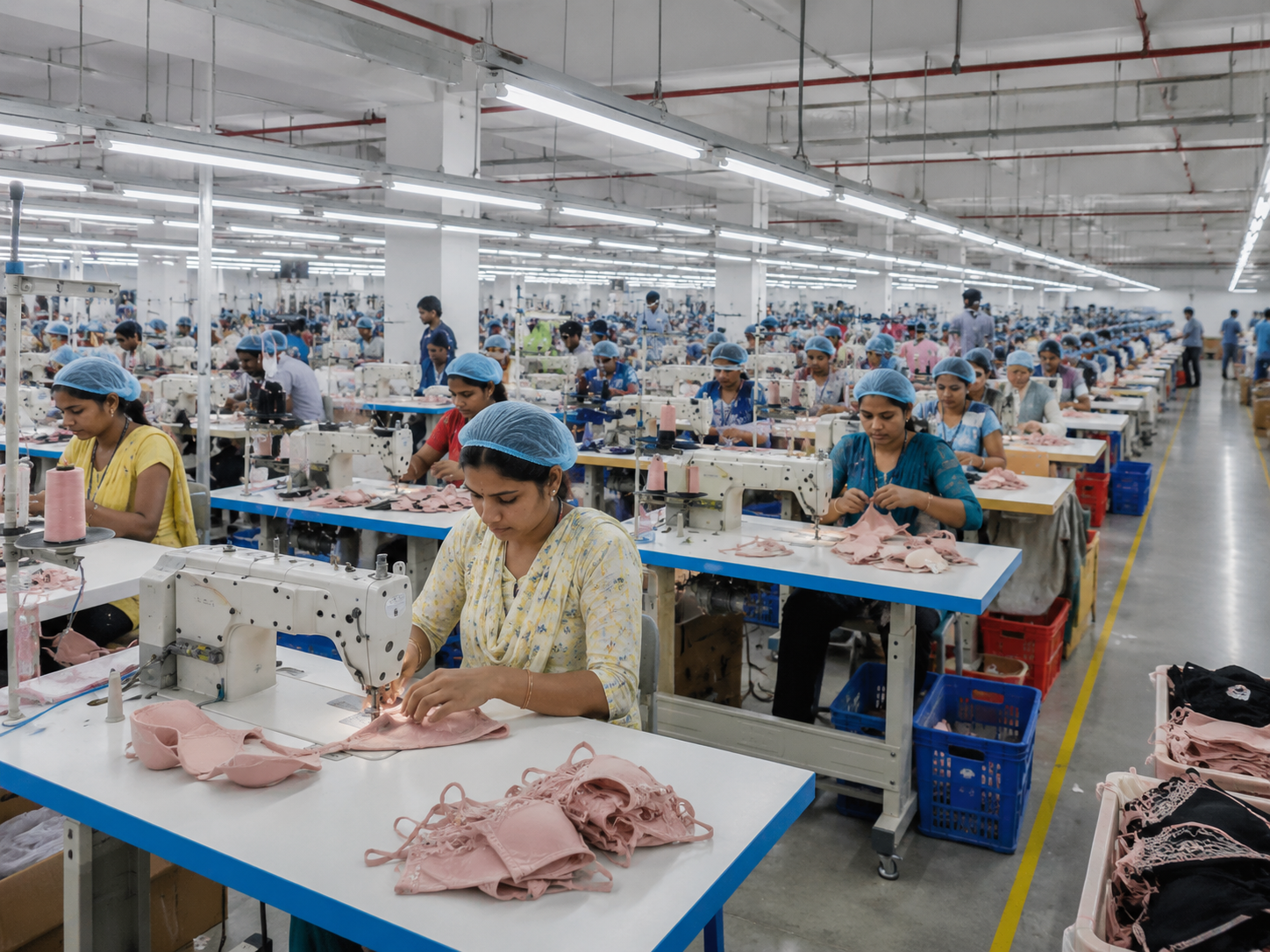 NuedWears innerwear manufacturing factory floor in Kanpur