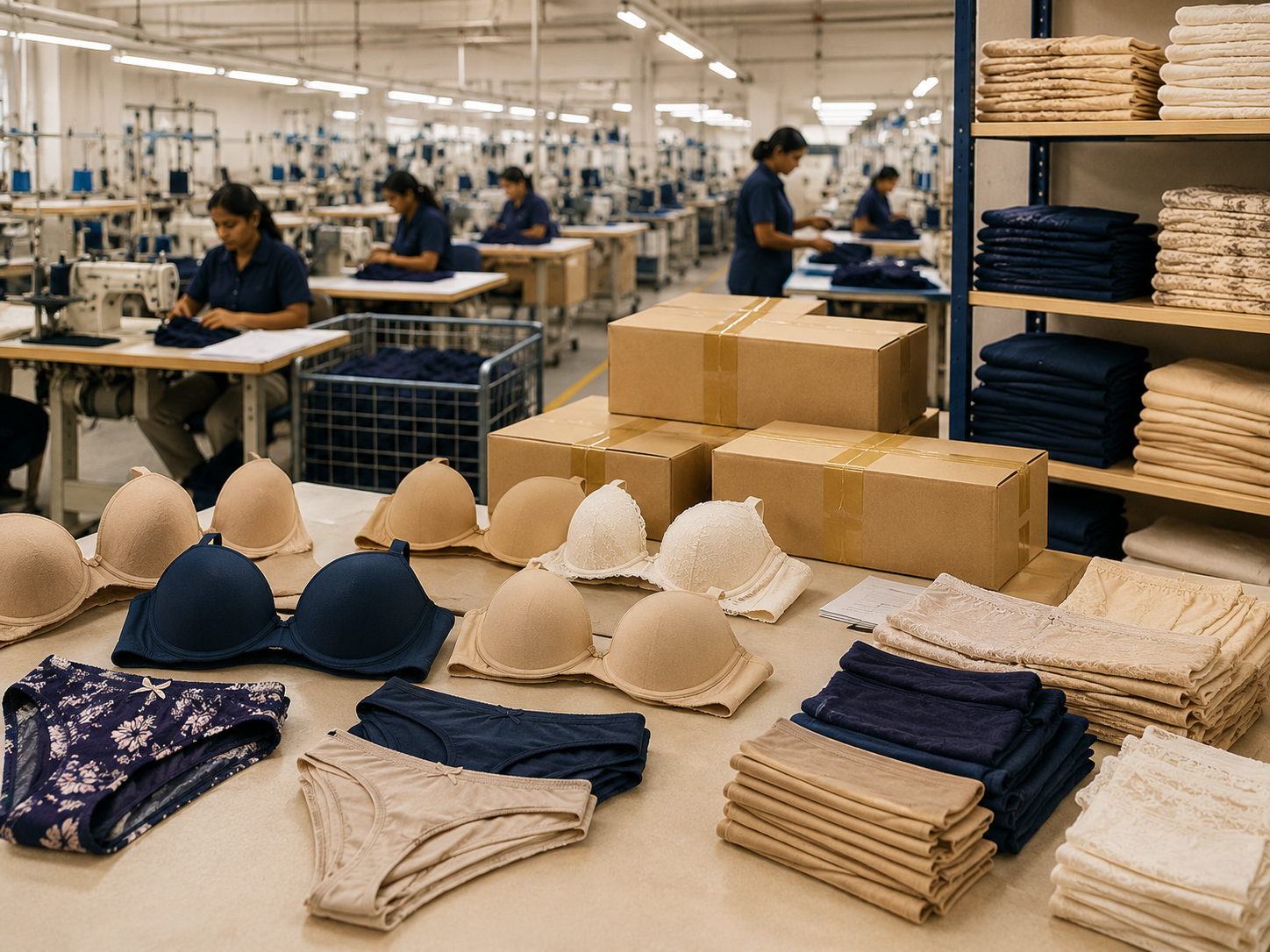 Wholesale bras and panties supplied by NuedWears from its Kanpur manufacturing unit