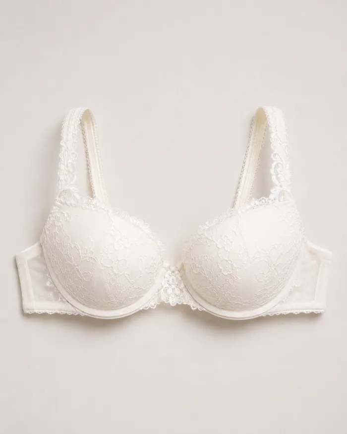 Lace bridal bra manufactured by NuedWears for lingerie retailers